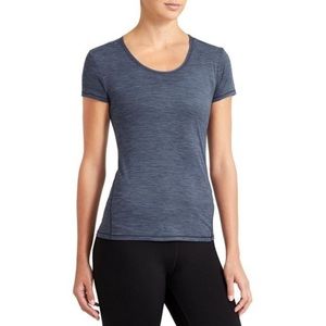ATHLETA Shadow Stripe Chi Tee Iron Blue MEDIUM